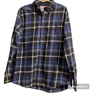 Weatherproof Vintage Original Men’s Flannel Shirt Size Large Blue Black White